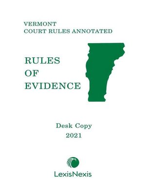cover image of Vermont Rules of Evidence: Desk Copy